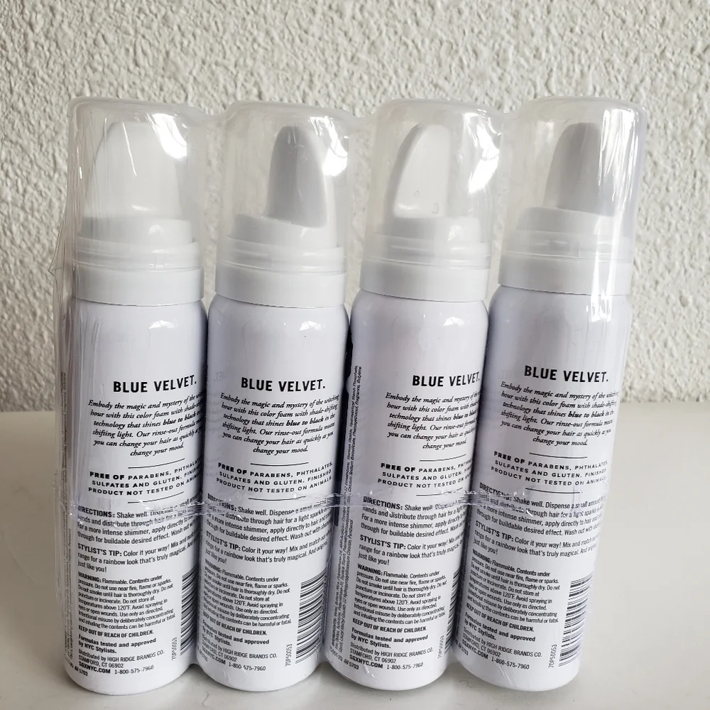 4 SGX NYC Midnight Temporary Hair Color Foam Blue To Black